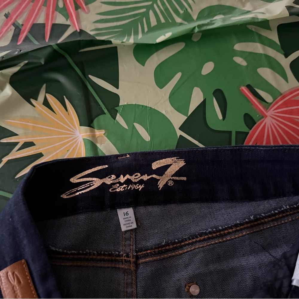 Seven 7 Dark Denim High Rise Skinny Stretch Jeans 16 Women’s - Picture 3 of 8